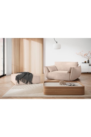 Fauteuil Vanda - Beige - Tissu bouclette
