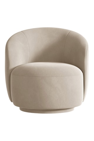 Fauteuil pivotant Seren - Beige - En tissu velours