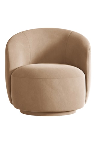 Fauteuil pivotant Seren - Beige - En tissu velours