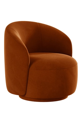 Fauteuil pivotant Seren - Rouge brique - En tissu velours