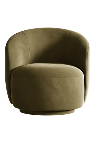 Fauteuil pivotant Seren - Kaki - En tissu velours