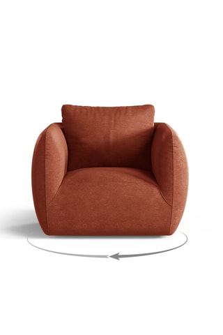 Fauteuil pivotant Altair - Rouge brique - En tissu structure
