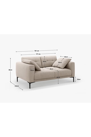 Canapé Lazio - Beige - 2 places - En tissu structuré