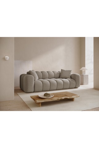 Canapé Treno - Beige foncé - 4 places - En synthétique