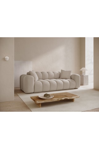 Canapé Treno - Beige foncé - 4 places - En synthétique