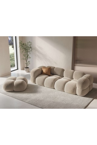 Canapé Glovers - Beige - 4 places - En polyester