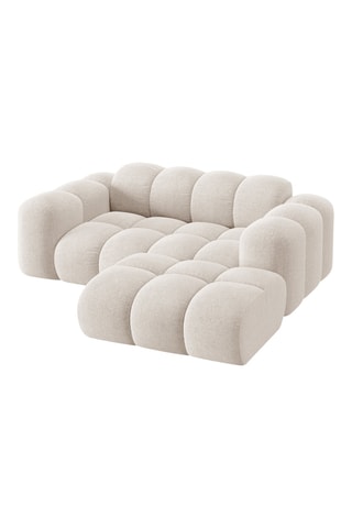 Canapé d'angle droit Treno - Beige clair - 2 places - En tissu synthétique