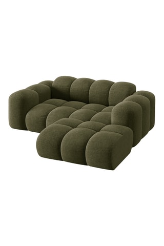 Canapé d'angle droit Treno - Kaki - 2 places - En tissu synthétique
