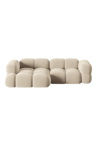 Canapé d'angle gauche Glover - Beige - 3 places - En polyester