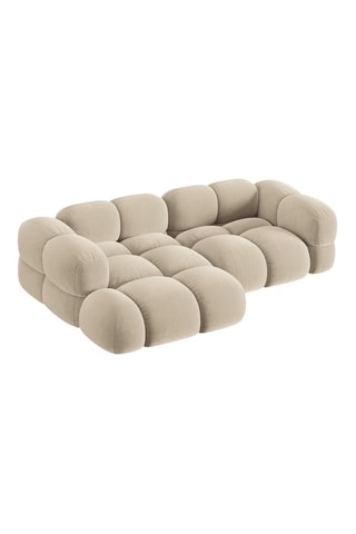 Canapé d'angle gauche Glover - Beige - 3 places - En polyester