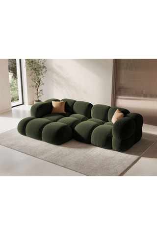 Canapé d'angle gauche Glover - Vert foncé - 3 places - En polyester