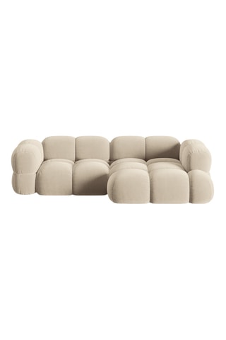 Canapé d'angle droit Glover - Beige - 3 places - En polyester