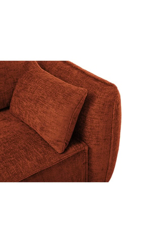 Canapé d'angle gauche convertible Vanda - Rouge brique - 4 places - En tissu chenille