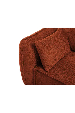 Canapé d'angle droit convertible Vanda - Rouge brique - 4 places - En tissu chenille