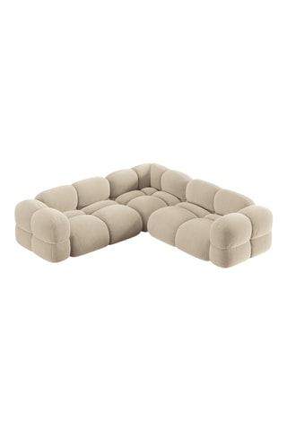 Canapé d'angle symétrique Glover - Beige - 4 places - En polyester