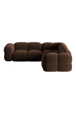 Canapé d'angle symétrique Glover - Marron - 4 places - En polyester