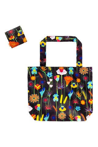 Bolsa de la compra y monedero Jardin Fleuri - Negro