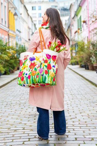 Bolsa de la compra Tulipes - Blanco