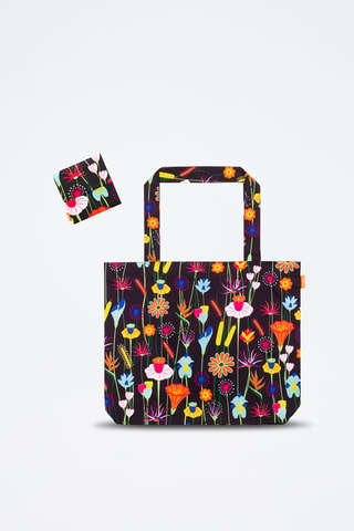 Bolsa de la compra Jardin Fleuri - Negro