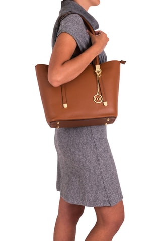 Bolso shopper de piel Cesena - Marrón