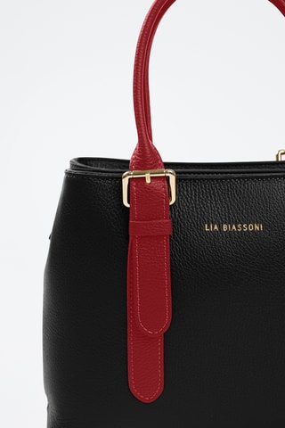 Borsa a mano in pelle - Nero e rosso