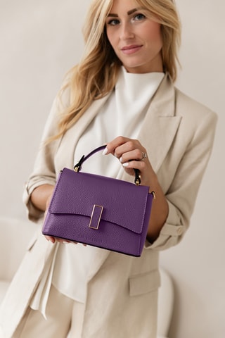 Borsa a mano in pelle Fegana - Viola