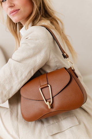 Borsa a spalla in pelle - Marrone