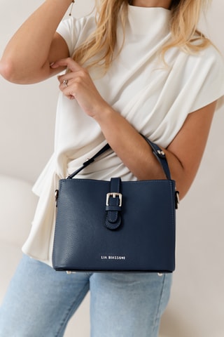 Borsa a mano in pelle - Navy