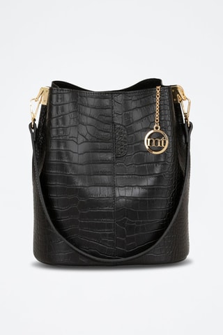 Bolso saco de piel Bacone - Negro