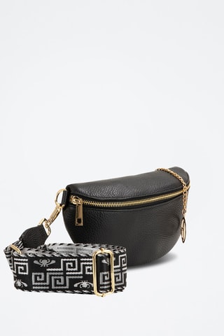 Bandolera de piel Irpino  - Negro
