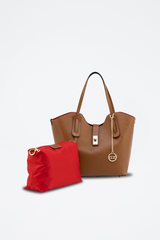 Bolso shopper de piel Morbegno - Marrón