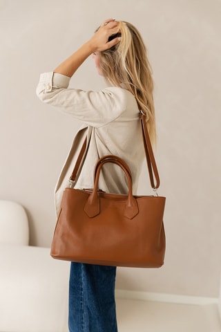 Borsa a mano in pelle - Marrone