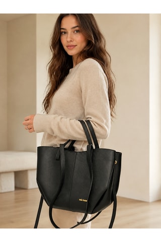 Borsa a mano in pelle Bertelli - Nero