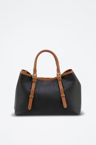 Borsa a mano in pelle Olmetto - Marrone e nero