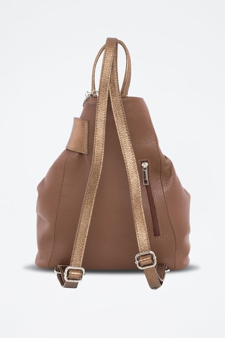 Mochila de piel Sirietto - Marrón