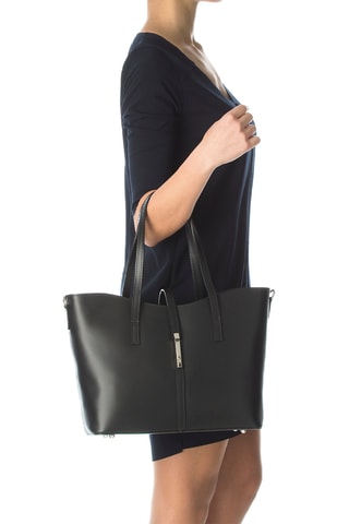 Bolso shopper de piel Parma - Negro