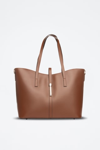 Bolso shopper de piel Parma - Marrón