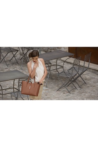 Bolso shopper de piel Parma - Marrón