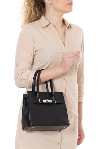 Borsa a mano in pelle Fraccaroli - Nero