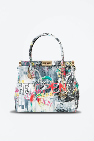 Bolso de piel Arcisate - Gris, amarillo, negro y rojo
