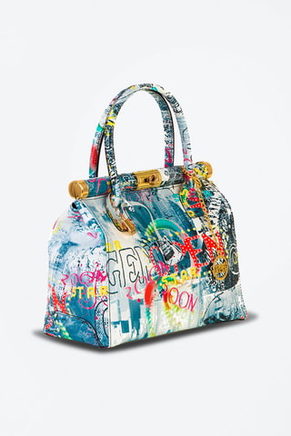 Bolso de piel Arcisate - Gris, amarillo, negro y rojo
