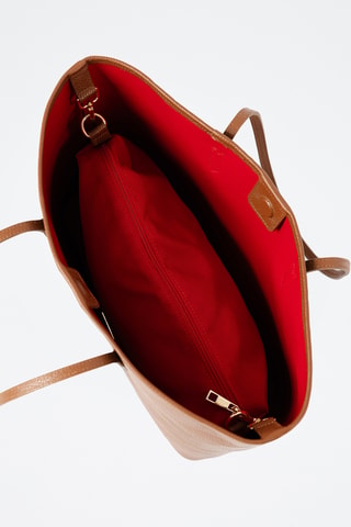 Bolso shopper de piel Bassini - Marrón