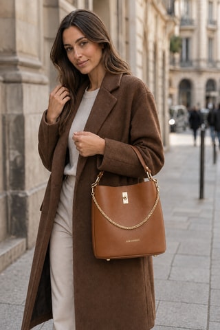 Borsa a mano in pelle Boffalora - Marrone