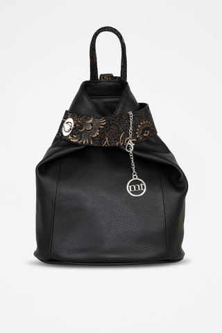 Mochila de piel Sirietto - Negro