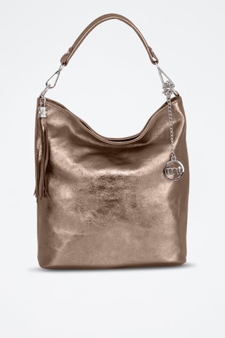 Bolso shopper de piel Sabaudia - Gris