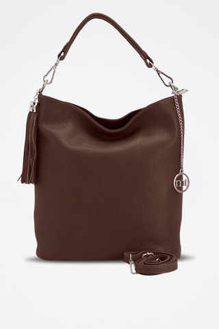 Bolso shopper de piel Sabaudia - Marrón