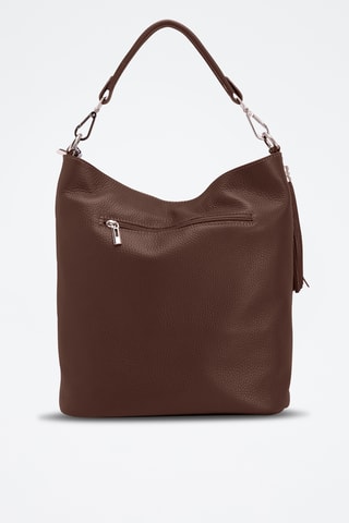 Bolso shopper de piel Sabaudia - Marrón