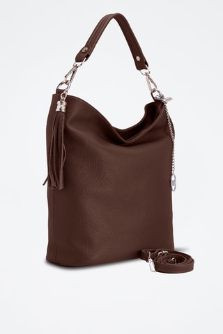 Bolso shopper de piel Sabaudia - Marrón