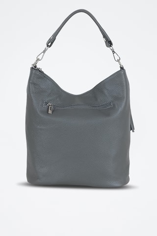 Bolso shopper de piel Sabaudia - Gris oscuro
