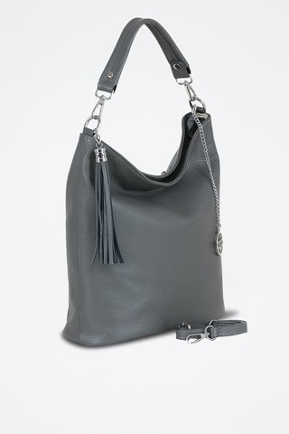 Bolso shopper de piel Sabaudia - Gris oscuro